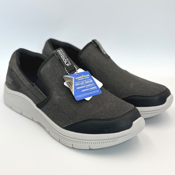 Skechers GO GOLF Arch Fit Walk Mens 11.5 Charcoal Black Slip On Shoes NWOB - Picture 6 of 13